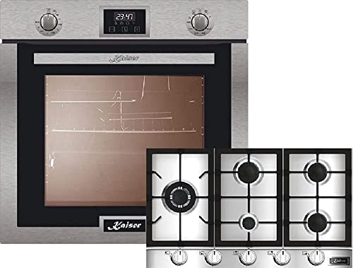 Kaiser Gasherd-Set EG 6372 + KG 9357, Einbau Gasbackofen 60cm Autark, 79L, Umluft, Unterhitze, Grill, Drehspieß, Selbstreinigung,Einbau Gaskochfeld 90cm, Edelstahl, WOK Turbo-Brenner,Erdgas/Propangas Kaiser Gasherd-Set EG 6372 + KG 9357, Einbau Gasbackofen 60cm Autark, 79L, Umluft, Unterhitze, Grill, Drehspieß, Selbstreinigung,Einbau Gaskochfeld 90cm, Edelstahl, WOK Turbo-Brenner,Erdgas/Propangas von Kaiser