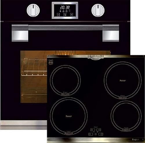 Kaiser Gasherd-Set EH 6338 S +KCT 6395 Iem, Einbau Backofen, Glastür mit SOFTCLOSE, 11 Funktionen, Temperatursonde +60 cm, Retro Kochfeld, Metallplatten Bronze,4 QickHeat von Kaiser