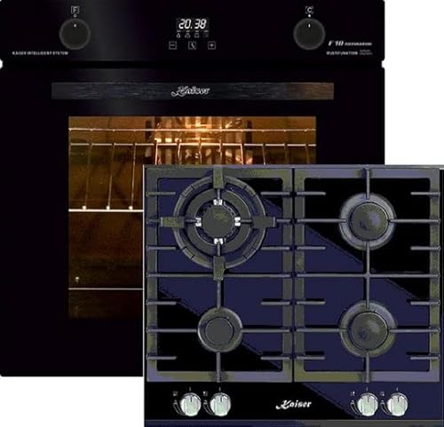 Kaiser Gasherd-Set EH 6367+KCG 6380, Elektro Backofen, Autark, 79L, Drehspieß, Einbau Backofen,10Funktionen+Einbau Gaskochfeld 60cm, Schwarz Glas, Einbau Herd, Erdgas Propangas Kaiser Gasherd-Set EH 6367+KCG 6380, Elektro Backofen, Autark, 79L, Drehspieß, Einbau Backofen,10Funktionen+Einbau Gaskochfeld 60cm, Schwarz Glas, Einbau Herd, Erdgas Propangas von Kaiser