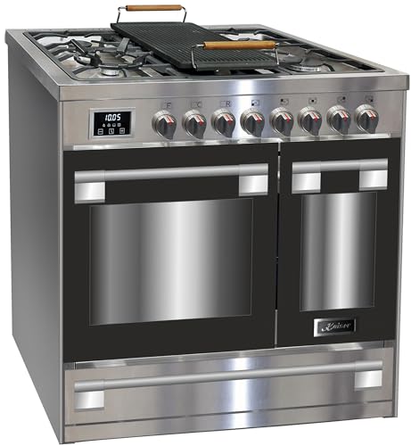 Kaiser HGE 93201 R Premium Edelstahl Gasherd mit Doppel-Elektrobackofen 115 L | Range Coocker 90cm | 8 Funktionen | 5 Gas Brennern 3,7 kW WOK Erdgas und Propangas | Selbstreinigung | Anti-Touch-Effekt Kaiser HGE 93201 R Premium Edelstahl Gasherd mit Doppel-Elektrobackofen 115 L | Range Coocker 90cm | 8 Funktionen | 5 Gas Brennern 3,7 kW WOK Erdgas und Propangas | Selbstreinigung | Anti-Touch-Effekt von Kaiser