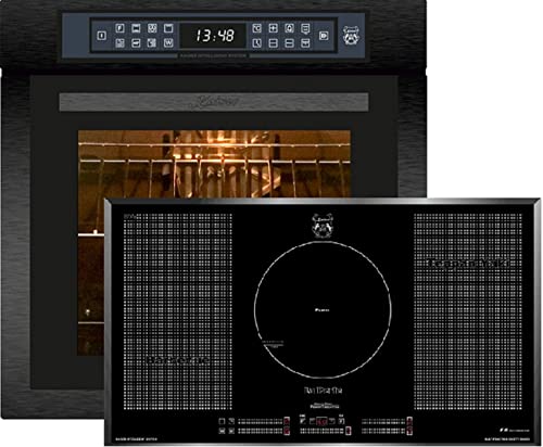 Kaiser Herd-Set EH 6306 RS+ KCT 97 FI, Einbaubackofen,Schwarz,79L 15 Fkt. Grill Air fryer Full Touch,Heißluftfritteuse + Free Zone Induktionskochfeld 90cm Kochfeld, Autark, Barbecue, Teppan Yaki von Kaiser