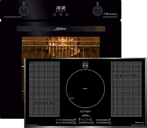 Kaiser Herd-Set EH 6367+KCT 97 FI La Perle, Elektro Backofen, Autark, 79L,Drehspieß, Einbau Backofen,10Funktionen+Free Zone Induktionskochfeld 90cm Kochfeld, Autark, Barbecue, Teppan Yaki von Kaiser