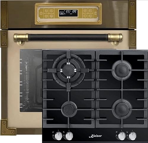 Kaiser Herdset EH 6726 ElfAD + KCG 6380 Turbo, Retro Einbau Backofen 80L, Elektro Backofenset – 11 Betriebsfunktionen + Einbau Gas Kochfeld 60 cm, Schwarz Glas, Erdgas/Propangas/Fl.Gas Kaiser Herdset EH 6726 ElfAD + KCG 6380 Turbo, Retro Einbau Backofen 80L, Elektro Backofenset – 11 Betriebsfunktionen + Einbau Gas Kochfeld 60 cm, Schwarz Glas, Erdgas/Propangas/Fl.Gas von Kaiser