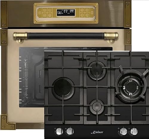 Kaiser Herdset EH 6726 ElfAD + KCG 6394 Turbo Romb, Retro Einbau Backofen 80L, Elektro Backofenset – 11 Betriebsfunktionen+Einbau Gas Kochfeld 60 cm, Schwarz Glas, Erdgas/Propangas/Fl.Gas Kaiser Herdset EH 6726 ElfAD + KCG 6394 Turbo Romb, Retro Einbau Backofen 80L, Elektro Backofenset – 11 Betriebsfunktionen+Einbau Gas Kochfeld 60 cm, Schwarz Glas, Erdgas/Propangas/Fl.Gas von Kaiser