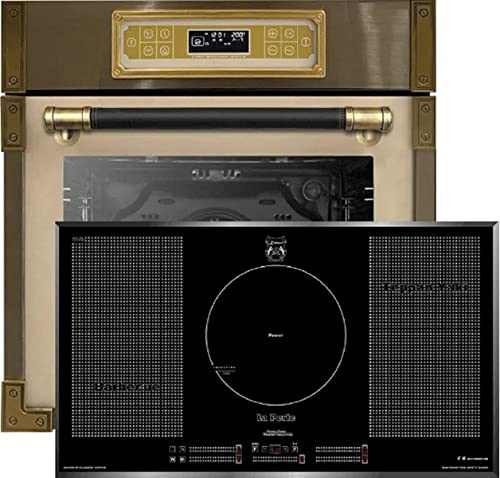 Kaiser Herdset EH 6726 ElfAD + KCT 97 FI La Perle, Retro Einbau Backofen 80L, Elektro Backofenset – 11 Betriebsfunktionen + Einbau Induktions Kochfeld 90 cm, Schwarzes Glas mit Facette von Kaiser