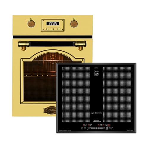 Kaiser Induktions Herd-Set EH 4796 ElfAD+KCT 67 FIN, Retro Backofen Einbaubackofen 45 cm, Autark, 50 L, 9 Funktionen+Kaiser Flex Induktionskochfeld 60 cm, Einbau Herd, Autark, Power Booster von Kaiser