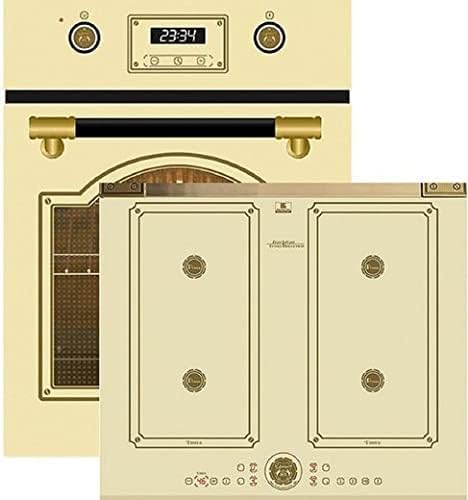 Kaiser Induktions Herd-Set EH 4796 ElfAD+KCT 6745 FI ElfAD, Retro Backofen Einbaubackofen 45 cm, Autark, 50 L, 9 Funktionen+Flex Retro Induktionskochfeld 60 cm Einbau Herd Autark Power Booster von Kaiser