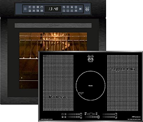 Kaiser Induktions Herd-Set EH 6306 RS+KCT 777 FI La Perle/3, Einbaubackofen,Schwarzes Stahl, schwarzes Glas,79L 15 Fkt. Grill Air fryer Full Touch + Induktionskochfeld 77 cm/Einbau Herd/Autark von Kaiser