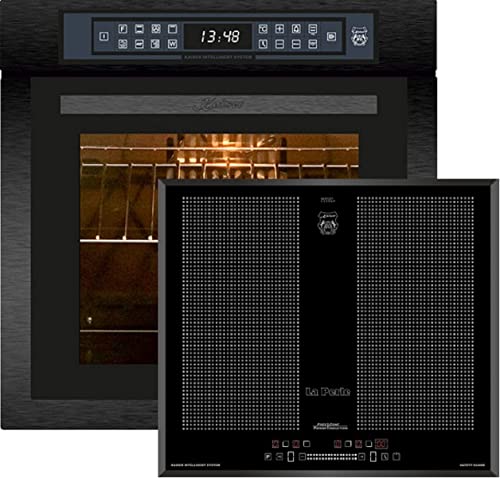 Kaiser Induktions Herd-Set EH 6306 RS +KCT 67 FIN La Perle, Einbaubackofen,Schwarzes Stahl, schwarzes Glas,79L 15 Fkt. Grill Air fryer Full Touch + Flex Induktionskochfeld 60 cm Einbau Herd Autark von Kaiser