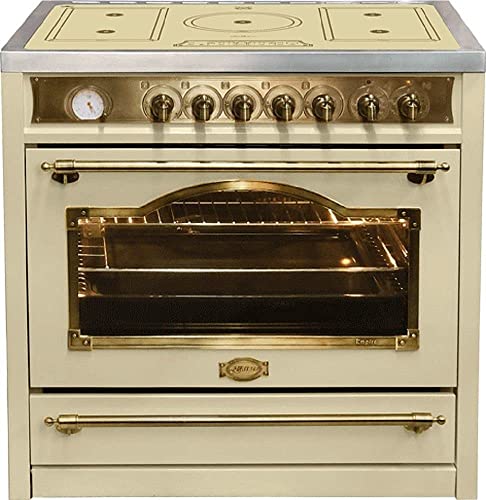 Kaiser Empire HC 93655 Retro Herd mit Induktionskochfeld 90cm Elfenbein Range Coocker | Multi 8 Elektrobackofen 115L, mit Drehspieß | 5 Induktionszonen (2 Flex-Zonen) mit Booster | Selbstreinigung Kaiser Empire HC 93655 Retro Herd mit Induktionskochfeld 90cm Elfenbein Range Coocker | Multi 8 Elektrobackofen 115L, mit Drehspieß | 5 Induktionszonen (2 Flex-Zonen) mit Booster | Selbstreinigung von Kaiser