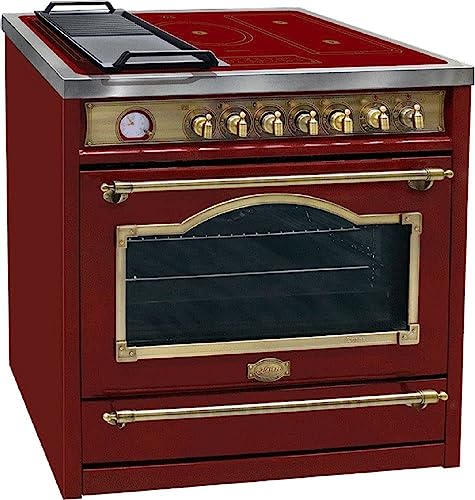 Kaiser Induktions-Standherd HC 93655 IRotEm, mit 1-fach-Teleskopauszug, Katalytische Selbstreinigung, Retro Range Coocker 90cm, Elektro Standherd 90 cm, Kaiser Empire Bordeaux, 8 Multifunktionen von Kaiser