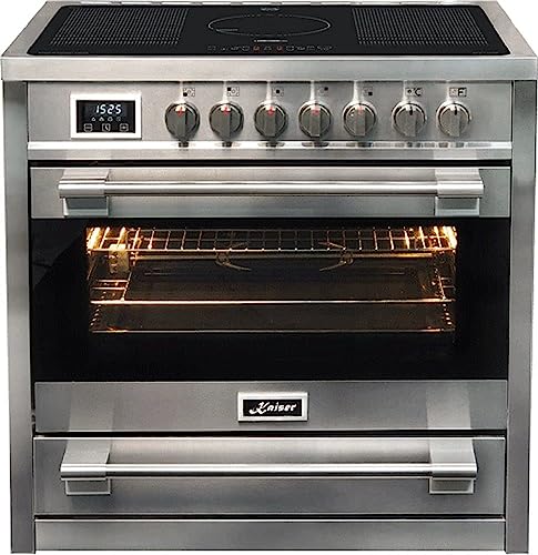 Kaiser Induktions-Standherd HC 93691 IR, Elektro Standherd 90 cm/Kaiser Empire mit Induktionskochfeld /5 Kochzonen/8 Multifunktions-Elektro-Backofen/Selbstreinigung/115 L von Kaiser