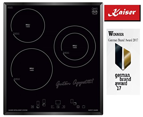 Kaiser KCT 4745 Hi Light Glaskeramik Kochfeld Autark 45 cm,Einbauherd, 3 QuickHeat Kochzonen,Glaskeramik Kochfeld, Einbaukochfeld,Elektro Herd, Schwarz Glas,Facette,Restwärmeanzeige,Funktionsdisplay von Kaiser