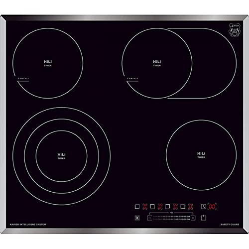 Kaiser KCT 6715 F Glaskeramik Kochfeld Autark 60cm, Schwarz Glas,Glaskeramikkochfeld, 4 High-Light Kochzonen,Bräterzone,Zweikreis,Einbaukochfeld,TouchControl,Display,Herd Einbau,Kochfeld von Kaiser