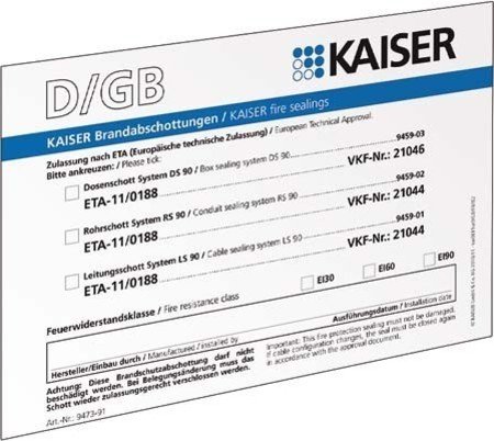 Kaiser – Karte Letterbox Versiegelung Brand de/GB/FR/IT von Kaiser