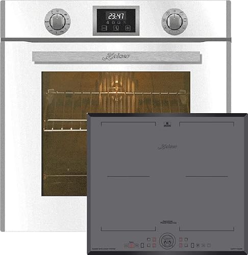 Kaiser Küchengeräte Backofen-Set EH 6326 W+KCT 6730 FIG, Elektro Einbau Backofen, Autark, 79L, 10 Funktionen+ Flex Einbau Induktions- Kochfeld 60 cm, Autark, Power Slide, graues Glas von Kaiser