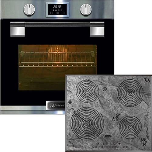 Kaiser Küchengeräte Backofen-Set EH 6337+KCT 6705 FI Ära, Elektro Einbau Backofen, 79L, 11 Funktionen+Induktions- Kochfeld 60 cm, Höhlenmalereimotiv, PowerBooster, Autark von Kaiser