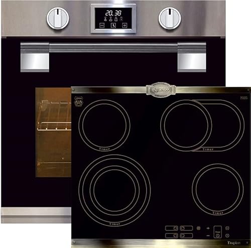 Kaiser Küchengeräte Backofen-Set EH 6337 + KCT 6385 Em, Elektro Einbau Backofen, 79L, 11 Funktionen + Exklusives High Light Einbau Glaskeramik Kochfeld 60 cm, Autark von Kaiser