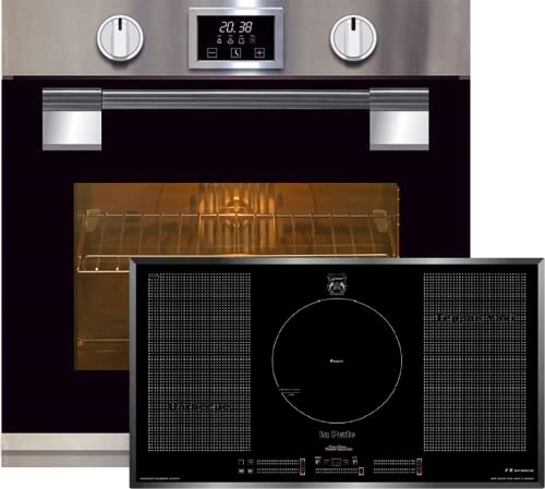 Kaiser Küchengeräte Backofen-Set EH 6337 + KCT 97 FI La Perle, Elektro Einbau Backofen, 79L, 11 Funktionen + Induktions - Kochfeld 90cm, Autark, FreeZone/Flex Zone von Kaiser