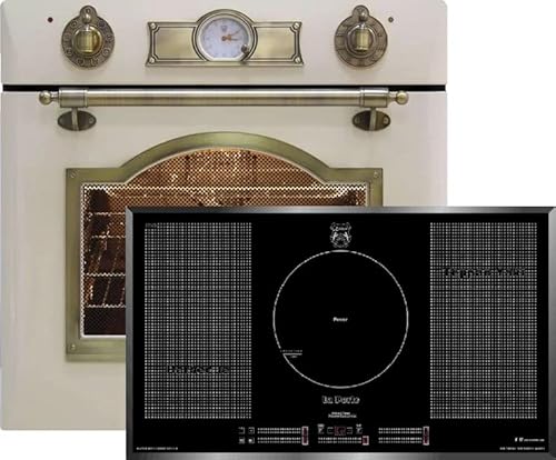 Kaiser Küchengeräte Backofen-Set EH 6355 ElfEm + KCT 97 FI La Perle, Autark, Retro Einbau Backofen, 8 Funktionen + Free Zone Induktions - Kochfeld 90cm Kochfeld, Autark, 5 Kochzonen von Kaiser