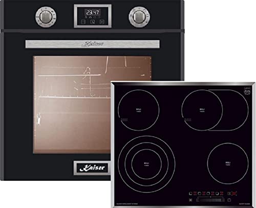 Kaiser Küchengeräte Elektro-Herd-Set EH 6326 SP + KCT 6715 F, Elektro Einbau Backofen, Autark, 79L, 10 Funktionen + Schwarzes Glaskeramik Einbau Kochfeld 60 cm, 4 Kochzonen von Kaiser