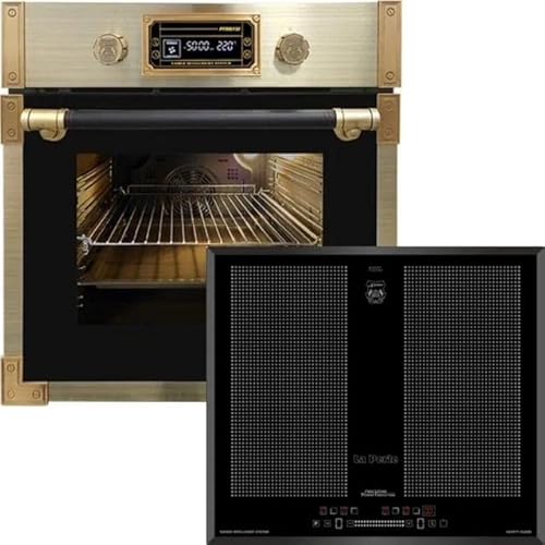 Kaiser Pyrolyse Backofen »EH 6427 AD+KCT 67 FIN La Perle«, Retro Einbau Backofen 73L Schwarz, 60 cm+Induktions-Induktionskochfeld 60 cm Einbau Herd Autark Power Booster Funktionsdisplay von Kaiser