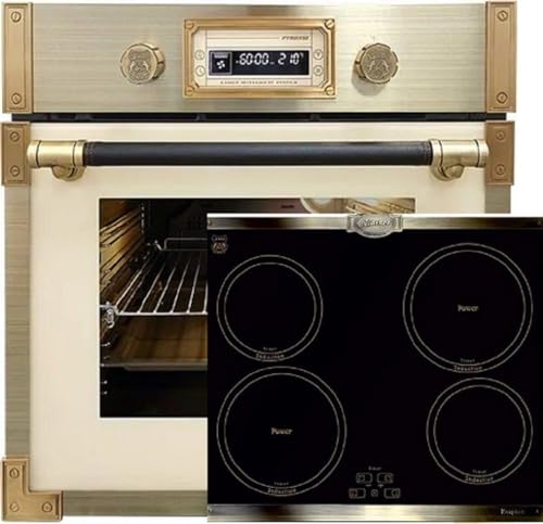 Kaiser Pyrolyse Backofen »EH 6427 ElfAD+KCT 6395 IEm«, Retro Pyrolyse Einbau Backofen 73L Elfebeinfarbiges Glas 60 cm+Induktions-Kochfeld, Retro Induktionskochfeld, Metallplatten Bronze,4 QickHeat Kaiser Pyrolyse Backofen »EH 6427 ElfAD+KCT 6395 IEm«, Retro Pyrolyse Einbau Backofen 73L Elfebeinfarbiges Glas 60 cm+Induktions-Kochfeld, Retro Induktionskochfeld, Metallplatten Bronze,4 QickHeat von Kaiser