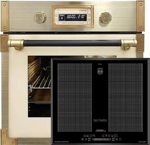 Kaiser Pyrolyse Backofen »EH 6427 ElfAD+KCT 67 FIN La Perle«, Retro Einbau Backofen 73L Elfenbein, 60 cm+Induktions-Induktionskochfeld 60 cm Einbau Herd Autark Power Booster Funktionsdisplay von Kaiser