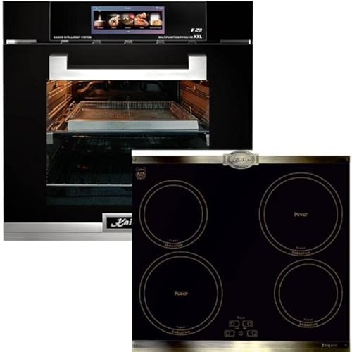 Kaiser Pyrolyse Backofen LaPerle »EH 6344+ KCT 6385 Em«, Elektro Backofen, TFT Display, Air fryer,Bratautomatik,79L + Exklusives Autarkers High Light Glaskeramik Kochfeld 60cm von Kaiser