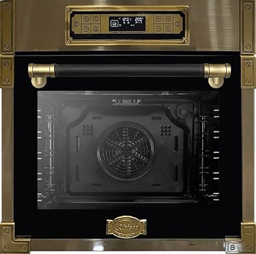 Kaiser Retro Einbaubackofen EH 6726 AD Anthrazitfarbiges Glas, Antique Gold, Elektro Backofen Multi 11 XXL 80L mit Katalytischer Selbstreinigung, Energieeffizienzklasse A+ von Kaiser
