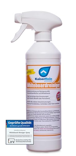 KaiserRein Spezial Whiteboardreiniger speziell für Whiteboard Magnettafeln entfernt permanent Stift Filzstift Bleistift Profi Reiniger Inhalt 0,5 L von KaiserRein professional