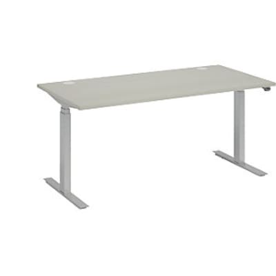 kaiserkraft Schreibtisch BOTTOM-UP silver, BxT 1800x800 mm, lichtgrau von Kaiserkraft