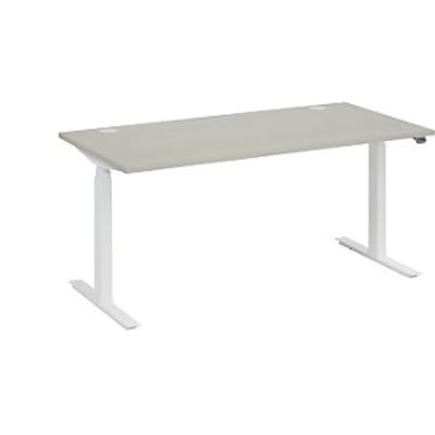 kaiserkraft Schreibtisch BOTTOM-UP white, BxT 1600x900 mm, lichtgrau von Kaiserkraft