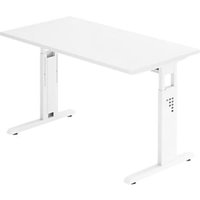 kaiserkraft Schreibtisch Mini-Office C, C-Fuß-Gestell weiß, B 1200 mm, weiß von Kaiserkraft