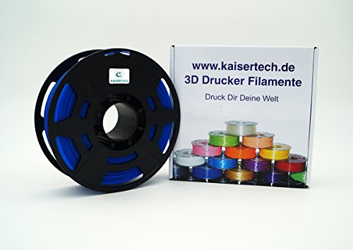 Kaisertech - Filament PLA 1,75mm 1kg Spule 3D Drucker, PLA Filament 1kg Spool 3D Printer 1.75mm - +/- 0,02mm PLA 1.75mm, Glow in dark Blau von Kaisertech