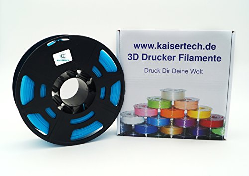 Kaisertech - Filament PLA 1,75mm 1kg Spule 3D Drucker, PLA Filament 1kg Spool 3D Printer 1.75mm - sehr viele Farben - Toleranz beim Durchmesser liegt bei +/- 0,02mm (PLA 3.00mm, Hellblau) von Kaisertech