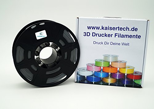 Kaisertech - Filament PLA 1,75mm 1kg Spule 3D Drucker, PLA Filament 1kg Spool 3D Printer 1.75mm - sehr viele Farben - Toleranz beim Durchmesser liegt bei +/- 0,02mm (PLA 3.00mm, Silber) von Kaisertech