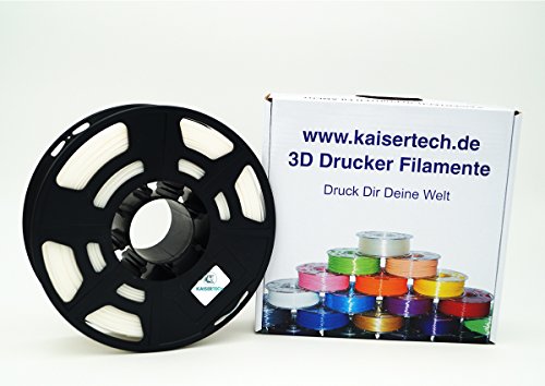 Kaisertech - Filament PLA 1,75mm 1kg Spule 3D Drucker, PLA Filament 1kg Spool 3D Printer 1.75mm - sehr viele Farben - Toleranz beim Durchmesser liegt bei +/- 0,02mm (PLA 3.00mm, Weiß) von Kaisertech