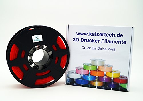Kaisertech Filament für 3D Drucker 1kg ABS 1,75mm Rot - Premium Qualität Spule Rolle von Kaisertech