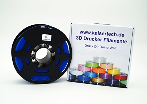 Kaisertech Filament für 3D Drucker 1kg PLA/ABS 1.75mm/3mm - Premium Qualität & für MakerBot RepRap MakerGear Ultimaker uvm. (PLA 1.75mm, Blau) von Kaisertech