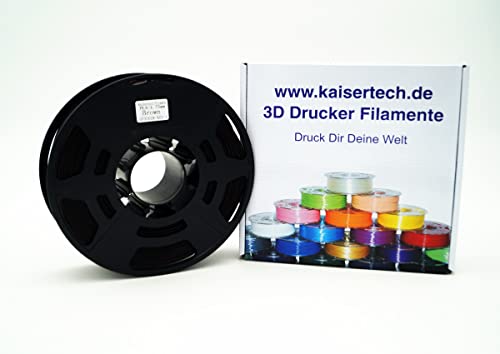 Kaisertech Filament für 3D Drucker 1kg PLA/ABS 1.75mm/3mm - Premium Qualität & geeignet für MakerBot RepRap MakerGear Ultimaker uvm. (ABS 1.75mm, Braun) von Kaisertech