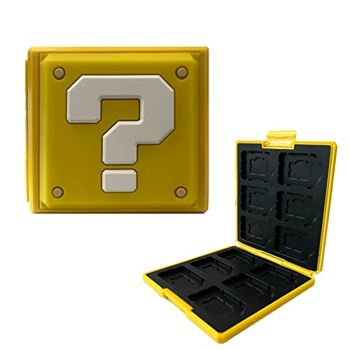 Speicherkarten Tragetasche für Switch Lite NS NX Game Card,Nintendo Switch Memory Card Case,Schutzhülle Aufbewahrungsbox Spiele Cards Tasche 12 Schlitze für Game (Question/Yellow) von Kakbrt