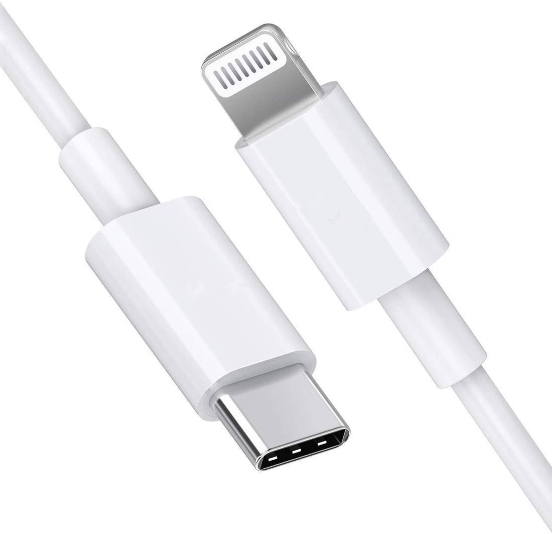 Kaku 2x Typ-C PD 18W 1m Schnellladekabel USB-C auf Lightning in weiß Smartphone-Kabel, Lightning, USB Typ-C von Kaku