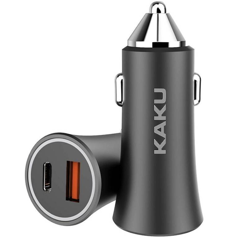 Kaku KFZ-Ladegerät USB-C 18W + USB Quick Charge 18W 3A Dual Port Smartphone-Ladegerät von Kaku
