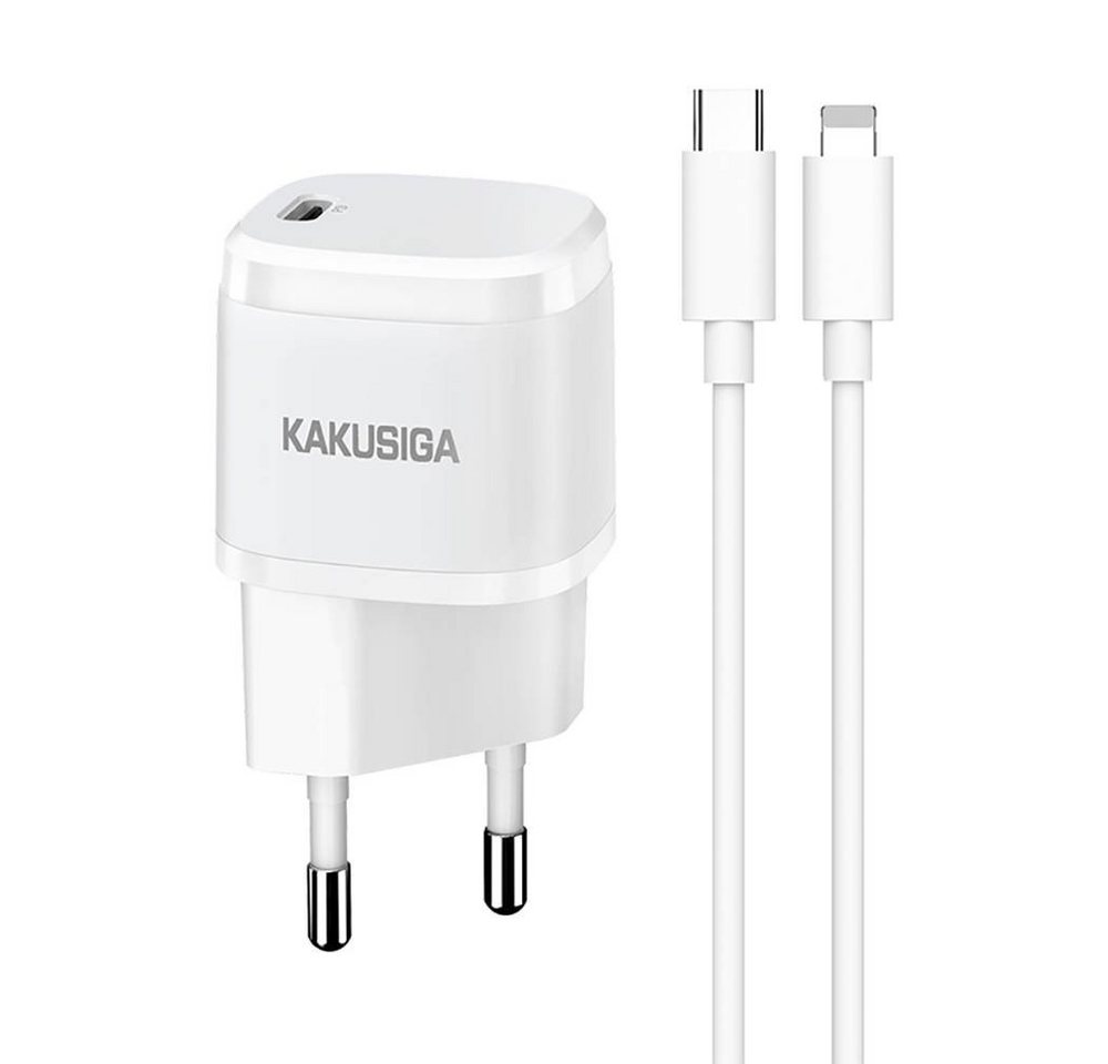 Kaku USB-C 20W 3A Ladegerät Quick Charge 3.0 + Kabel TYP C zu IPHONE weiß Smartphone-Ladegerät von Kaku