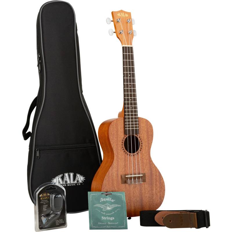Kala KA 15 C BNDL RW Concert Ukulele Starter Pack + Gig Bag, Tuner, Strap and Strings von Kala