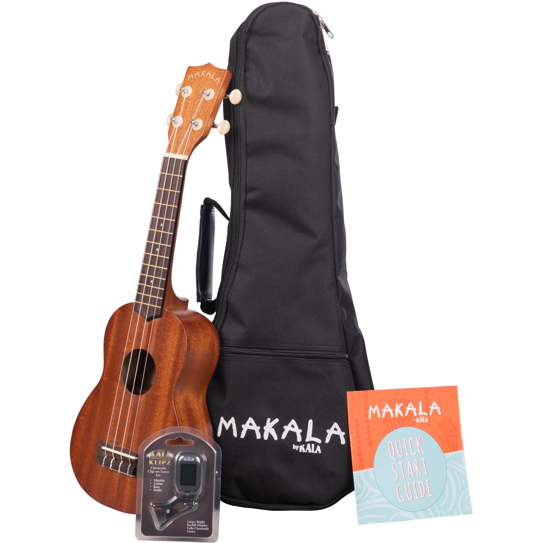 Kala KA MK S PACK RW Soprano Ukulele + Clip-On Tuner + Gig Bag von Kala