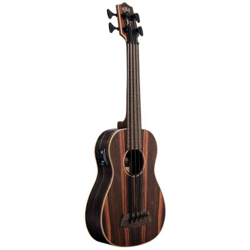 Kala U-Bass Striped Ebony Fretted Electro-Acoustic Bass Ukulele with Gig Bag von Kala
