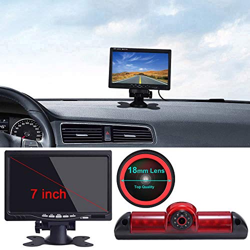 3rd Bremslicht Rückfahrkamera Wasserdicht Nachtsicht Kamera +7" LCD Monitor für Van FIAT Ducato X250 X290 Bus Kasten 2006/Peugeot Boxter 2006/Citroen Jumper 2006 von Kalakus