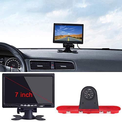 7'' Zoll LCD Monitor+Bremslicht Rückfahrkamera Transportster Wasserdicht Einparkkamera Rückfahrsystem für Toyota ProAce 2/Verso/Citroen Dispatch/Space Tourer/Jumpy 3 /Peugeot Traveller/Expert 3 von Kalakus